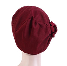 Load image into Gallery viewer, Flower Adorned Chemo Turban Chemotherapy Hat  | Warrior Sisters
