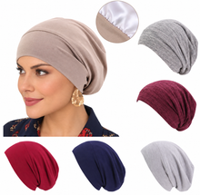 Load image into Gallery viewer, Lightweight Satin Lined Chemo Beanie Slouchy Hat | Warrior Sisters
