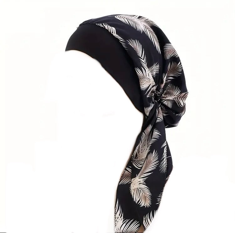 Black Feather Chemo Scarf