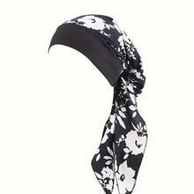 Load image into Gallery viewer, Black Floral Chemo Scarf
