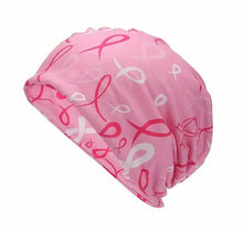 Load image into Gallery viewer, Small ribbon breast cancer beanie 
