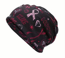 Load image into Gallery viewer, Love breast cancer  beanie hat
