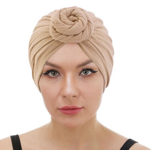 Load image into Gallery viewer, Ultra-Soft Top Knot Chemo Beanie Chemotherapy Hat Chemo Turban | Warrior Sisters

