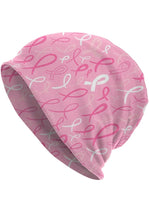 Load image into Gallery viewer, pink and white breast cancer awareness beanie hat
