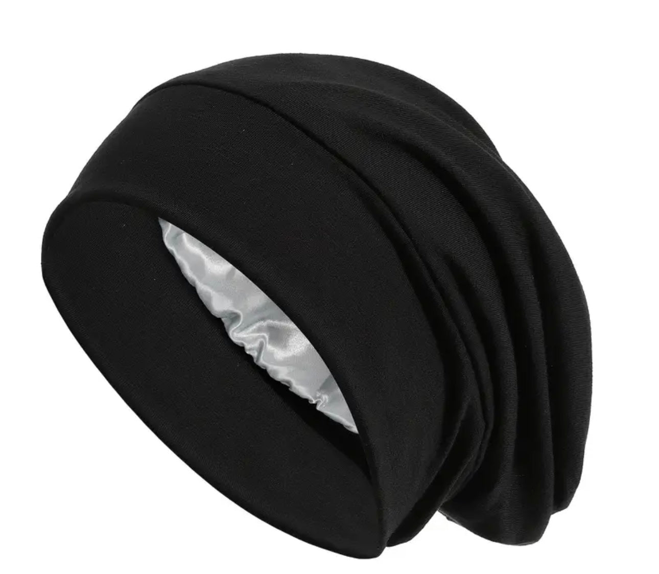 Satin Lined Cotton Beanies for Women Chemo Headwear Pack of 2 Brushed Satin Lined Ultra Soft Chemo Beanie Slouchy Hat  main image 3