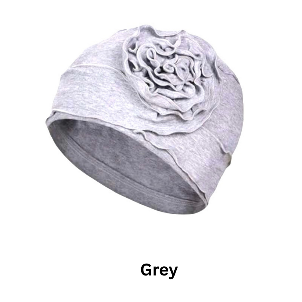 Single Flower Adorned Chemo Turban Chemotherapy Hat  | Warrior Sisters