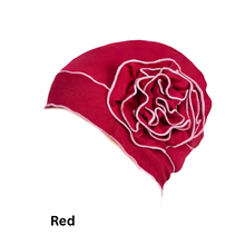 Load image into Gallery viewer, Single Flower Adorned Chemo Turban Chemotherapy Hat  | Warrior Sisters
