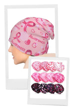 Load image into Gallery viewer, breast cancer awareness beanie set
