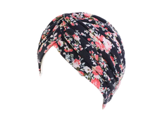 Load image into Gallery viewer, Red floral chemo turban
