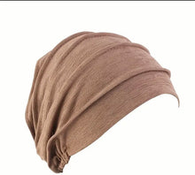 Load image into Gallery viewer, khaki pleated cotton beanie
