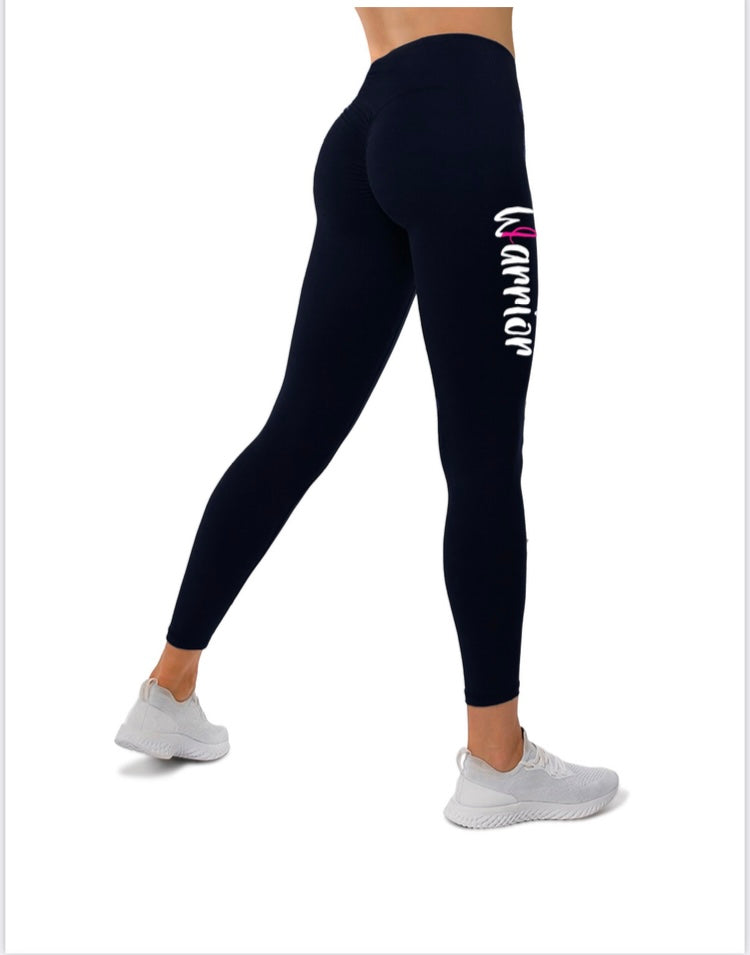 Legging Sport Femme Octobre Rose - Taille Haute, Opaque, Doux - Yoga, Course, Gym - Sensibilisation Cancer Du Sein
