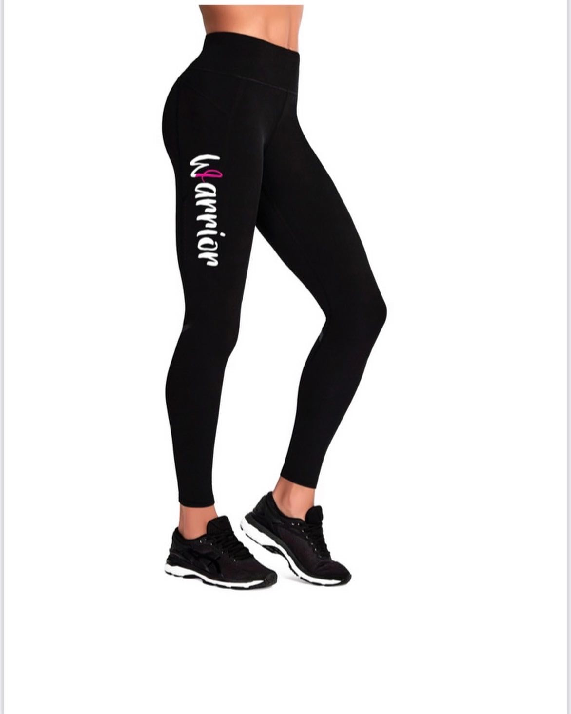 High Waisted Breast Cancer Awareness Leggings Warrior Sisters